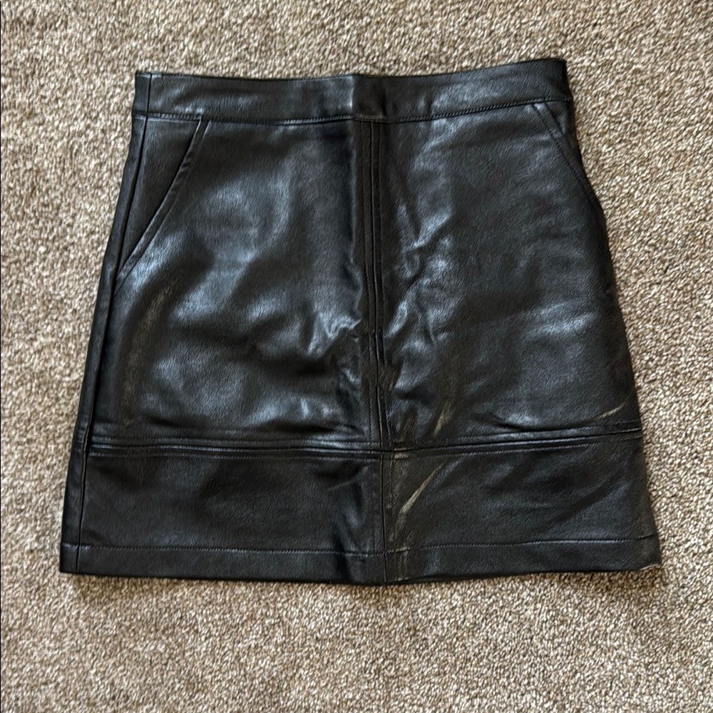 NWOT Black Leather Mini Skirt Night Out